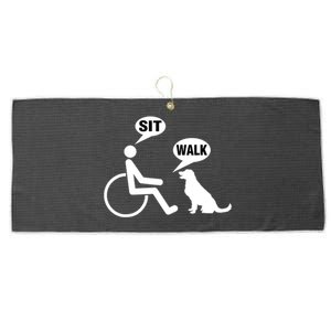 Funny Wheelchair Humor Joke For A Disability In A Wheelchair Large Microfiber Waffle Golf Towel