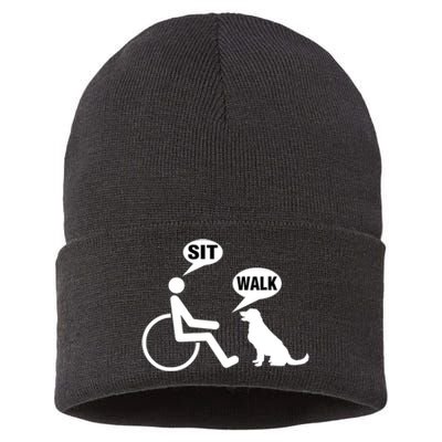 Funny Wheelchair Humor Joke For A Disability In A Wheelchair Sustainable Knit Beanie