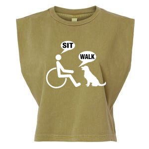 Funny Wheelchair Humor Joke For A Disability In A Wheelchair Garment-Dyed Women's Muscle Tee