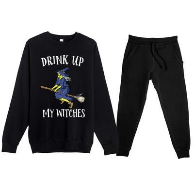 Funny Witch Halloween Design Up My Witches Ing Gift Premium Crewneck Sweatsuit Set