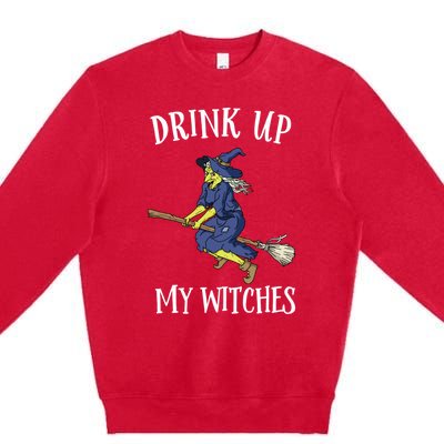 Funny Witch Halloween Design Up My Witches Ing Gift Premium Crewneck Sweatshirt