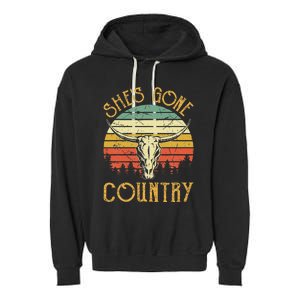 Funny Western Howdy Rodeo Cowhide She's Gone Country Music Garment-Dyed Fleece Hoodie