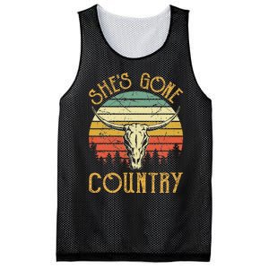 Funny Western Howdy Rodeo Cowhide She's Gone Country Music Mesh Reversible Basketball Jersey Tank