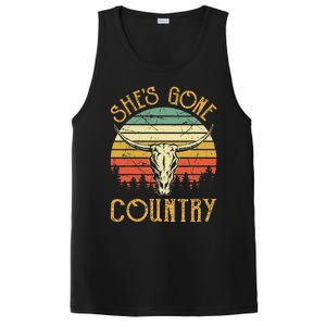 Funny Western Howdy Rodeo Cowhide She's Gone Country Music PosiCharge Competitor Tank