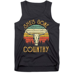 Funny Western Howdy Rodeo Cowhide She's Gone Country Music Tank Top