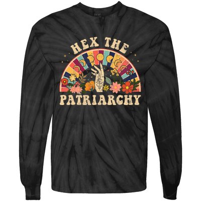 Feminist Witch Hex The Patriarchy Halloween Witch Vibes Tie-Dye Long Sleeve Shirt