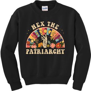 Feminist Witch Hex The Patriarchy Halloween Witch Vibes Kids Sweatshirt