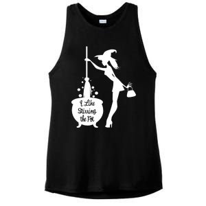 Funny Witch Halloween I Like Stirring The Pot Ladies PosiCharge Tri-Blend Wicking Tank