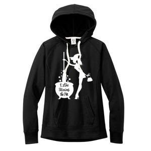 Funny Witch Halloween I Like Stirring The Pot Women's Fleece Hoodie