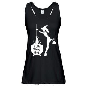 Funny Witch Halloween I Like Stirring The Pot Ladies Essential Flowy Tank