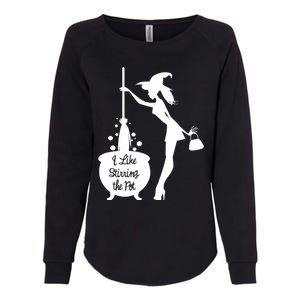 Funny Witch Halloween I Like Stirring The Pot Womens California Wash Sweatshirt