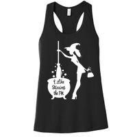 Funny Witch Halloween I Like Stirring The Pot Women's Racerback Tank