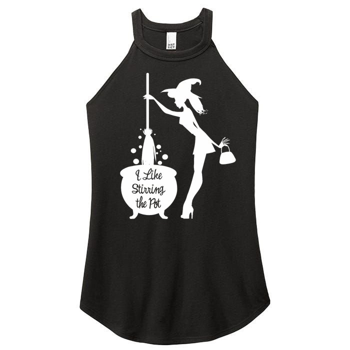 Funny Witch Halloween I Like Stirring The Pot Women's Perfect Tri Rocker Tank