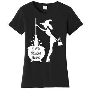 Funny Witch Halloween I Like Stirring The Pot Women's T-Shirt