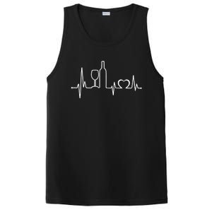 Funny Wine Heartbeat Wine Lover Er Valentine's Day Gift PosiCharge Competitor Tank