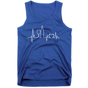 Funny Wine Heartbeat Wine Lover Er Valentine's Day Gift Tank Top