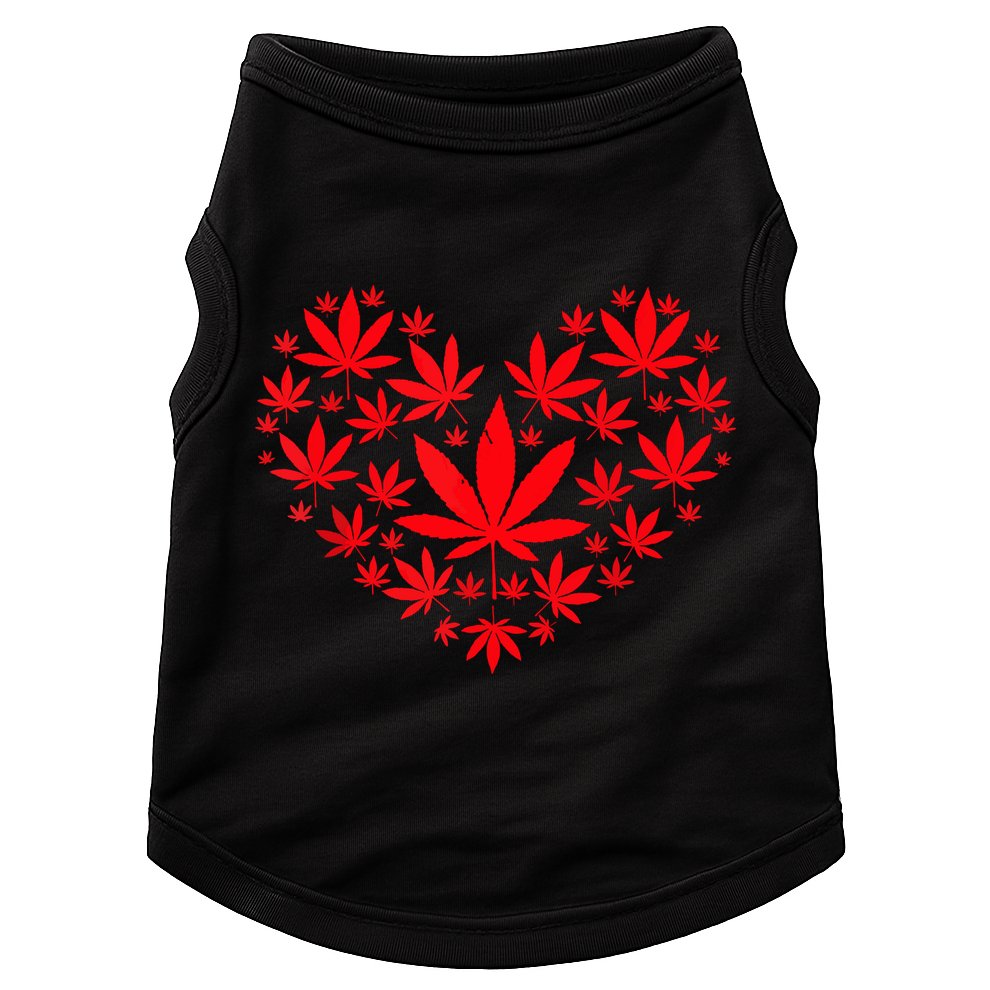 Funny Weed Heart Valentines Day Cannabis 420 Pot Stoner Doggie Tank