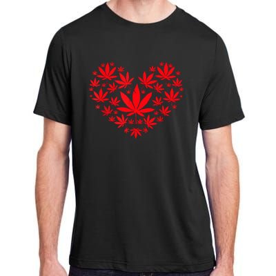 Funny Weed Heart Valentines Day Cannabis 420 Pot Stoner Adult ChromaSoft Performance T-Shirt