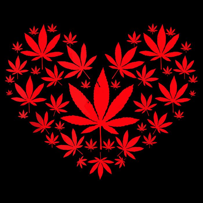 Funny Weed Heart Valentines Day Cannabis 420 Pot Stoner Zip Tote Bag