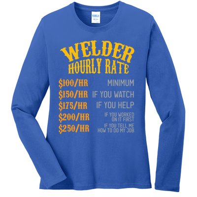 Fun Welder Hourly Set Great Gift Ladies Long Sleeve Shirt