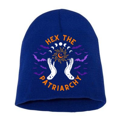 Feminist Witch Hex The Patriarchy Halloween Witch Vibes Great Gift Short Acrylic Beanie