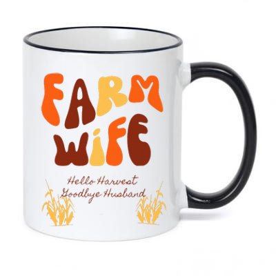 Farm Wife Hello Harvest Goodbye Husband  11oz Black Color Changing Mug