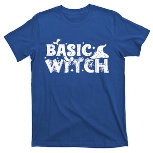 Funny Witch Hat Bat And Spiders Web Basic Witch Halloween Cute Gift T-Shirt