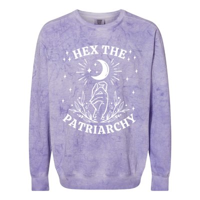 Feminist Witch Hex The Patriarchy Cool Gift Colorblast Crewneck Sweatshirt