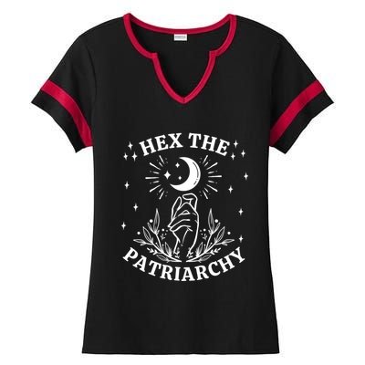 Feminist Witch Hex The Patriarchy Cool Gift Ladies Halftime Notch Neck Tee