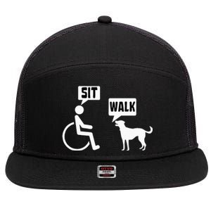 Funny Wheelchair Humor Joke For A Disability In A Wheelchair 7 Panel Mesh Trucker Snapback Hat