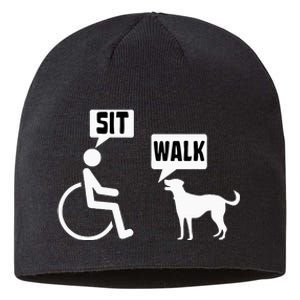 Funny Wheelchair Humor Joke For A Disability In A Wheelchair Sustainable Beanie