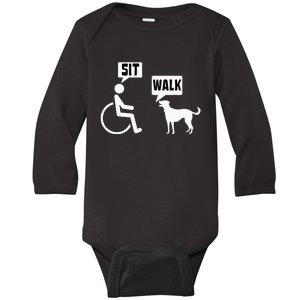 Funny Wheelchair Humor Joke For A Disability In A Wheelchair Baby Long Sleeve Bodysuit