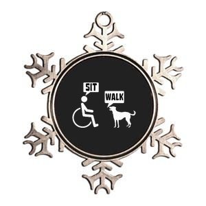 Funny Wheelchair Humor Joke For A Disability In A Wheelchair Metallic Star Ornament