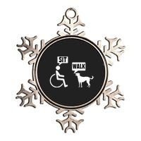 Funny Wheelchair Humor Joke For A Disability In A Wheelchair Metallic Star Ornament