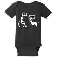 Funny Wheelchair Humor Joke For A Disability In A Wheelchair Baby Bodysuit