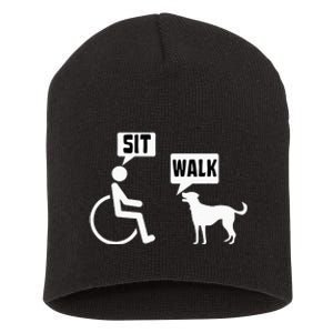 Funny Wheelchair Humor Joke For A Disability In A Wheelchair Short Acrylic Beanie