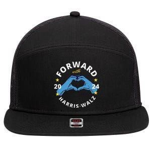 Forward With Harris Walz 7 Panel Mesh Trucker Snapback Hat