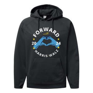 Forward With Harris Walz Performance Fleece Hoodie