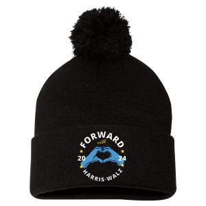 Forward With Harris Walz Pom Pom 12in Knit Beanie