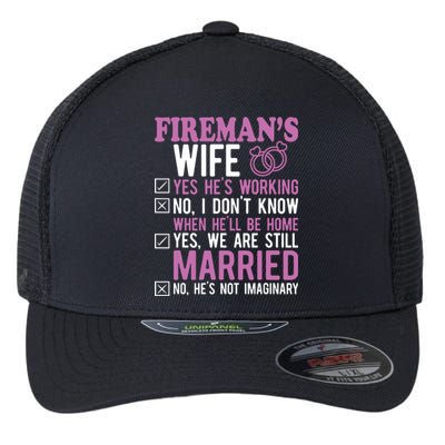 Fireman Wife Husband Couples Anniversary Funny Firefighter Flexfit Unipanel Trucker Cap