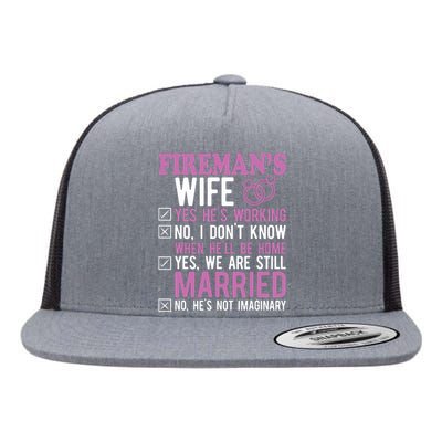 Fireman Wife Husband Couples Anniversary Funny Firefighter Flat Bill Trucker Hat