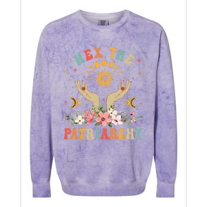 Feminist Witch Hex The Patriarchy Halloween Witch Vibes Colorblast Crewneck Sweatshirt