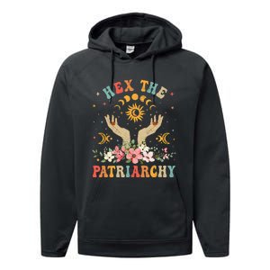 Feminist Witch Hex The Patriarchy Halloween Witch Vibes Performance Fleece Hoodie