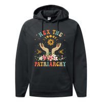 Feminist Witch Hex The Patriarchy Halloween Witch Vibes Performance Fleece Hoodie