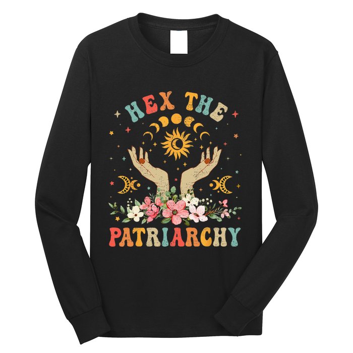 Feminist Witch Hex The Patriarchy Halloween Witch Vibes Long Sleeve Shirt