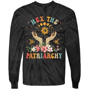 Feminist Witch Hex The Patriarchy Halloween Witch Vibes Tie-Dye Long Sleeve Shirt