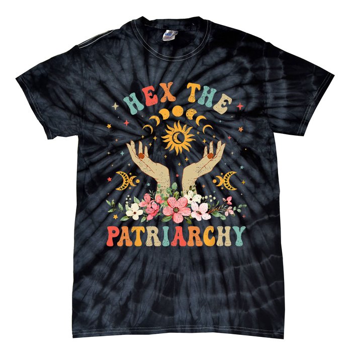 Feminist Witch Hex The Patriarchy Halloween Witch Vibes Tie-Dye T-Shirt