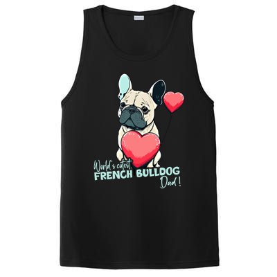 Frenchbulldog With Heartballoon Gift Worlds Coolest Dad Gift PosiCharge Competitor Tank