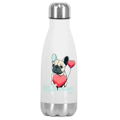 Frenchbulldog With Heartballoon Gift Worlds Coolest Dad Gift Stainless Steel Insulated Water Bottle