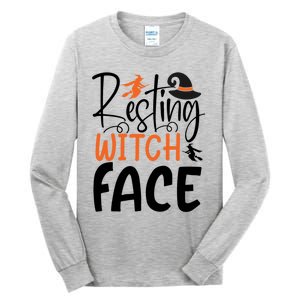 Funny Witches Halloween Party Costume Resting Witch Face Gift Tall Long Sleeve T-Shirt